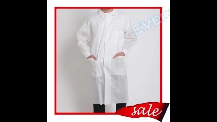 Polipropileno/No tejido/PP/SMS/Médico/Quirúrgico/Estándar Protección impermeable visitante bata de laboratorio Chaqueta protectora bata de laboratorio desechable Capa antipolvo para laboratorio